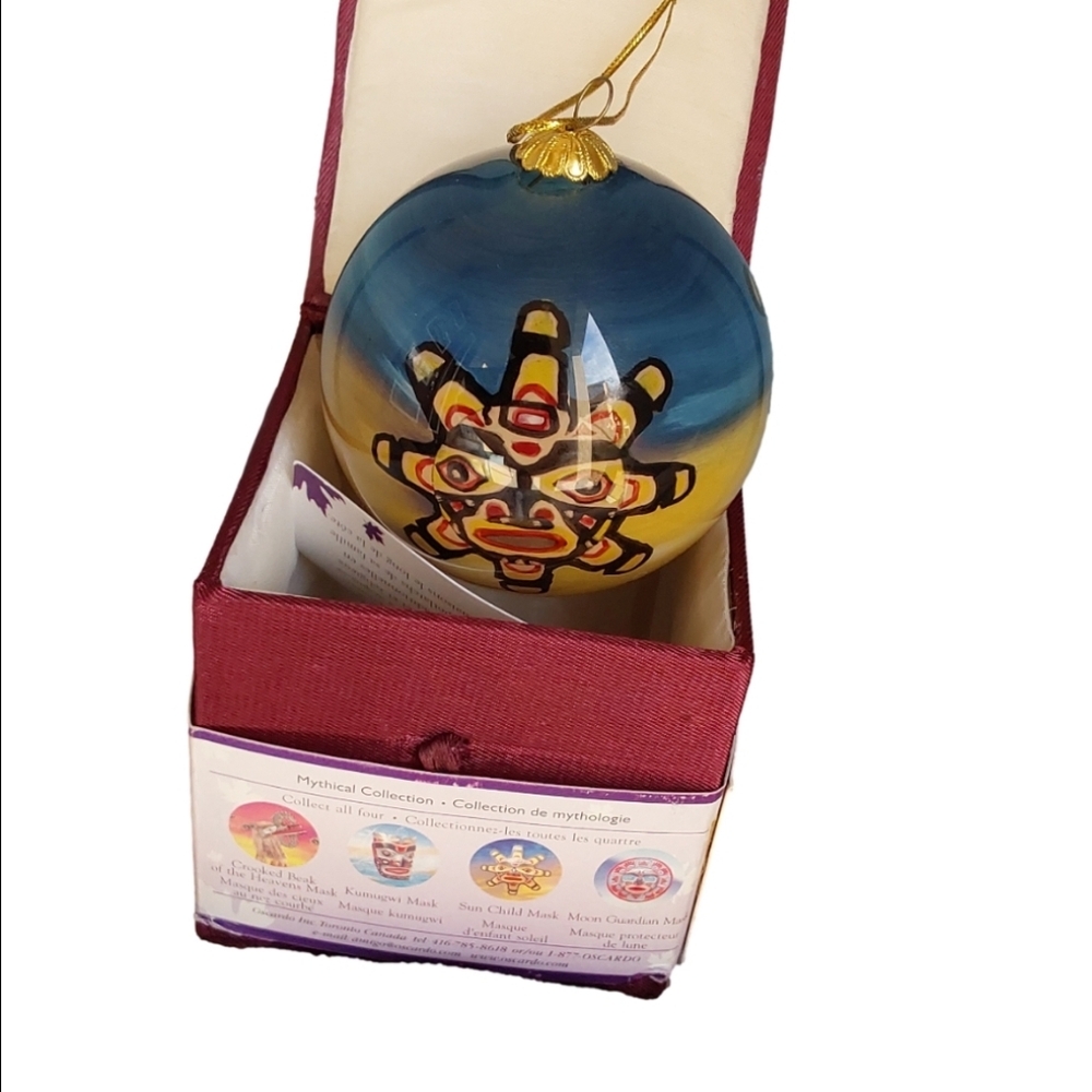 KWAKIUTL OSCARDO WADE BAKER SUN CHILD MASK CHRISTMAS ORNAMENTS